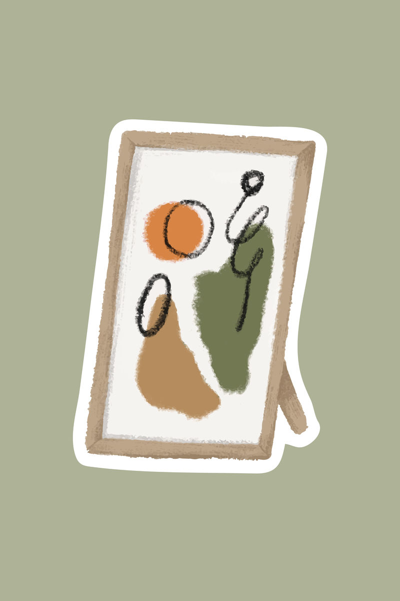 木框抽象艺术贴纸矢量