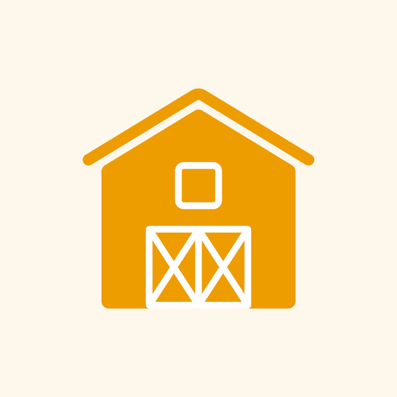 卡通谷仓农业图标