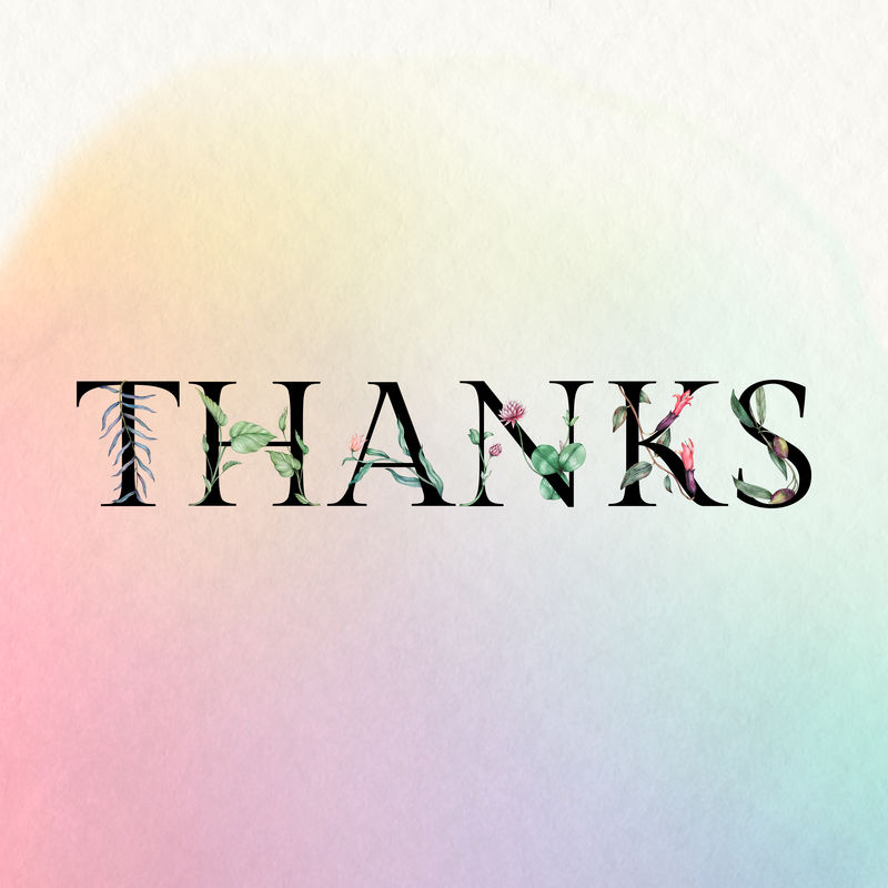 感谢字花卉字体装饰排版