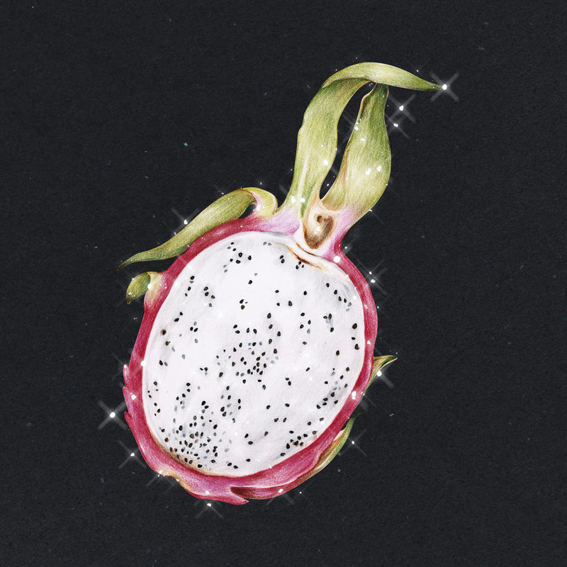 手绘闪耀龙果设计元素