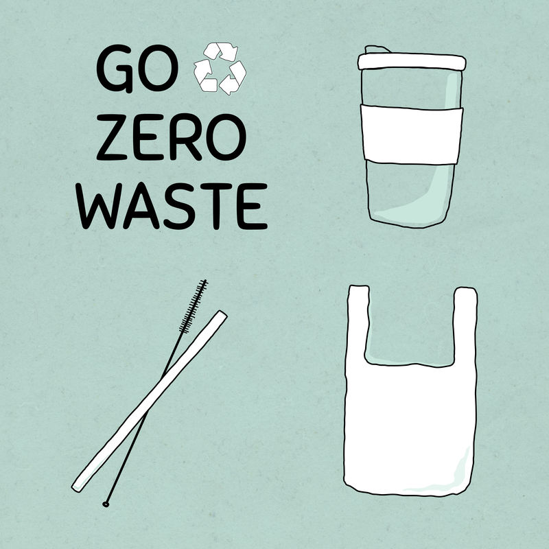 环保产品涂鸦插图套装