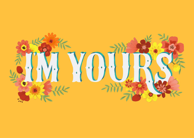 I'；我引用你的字体设计插图