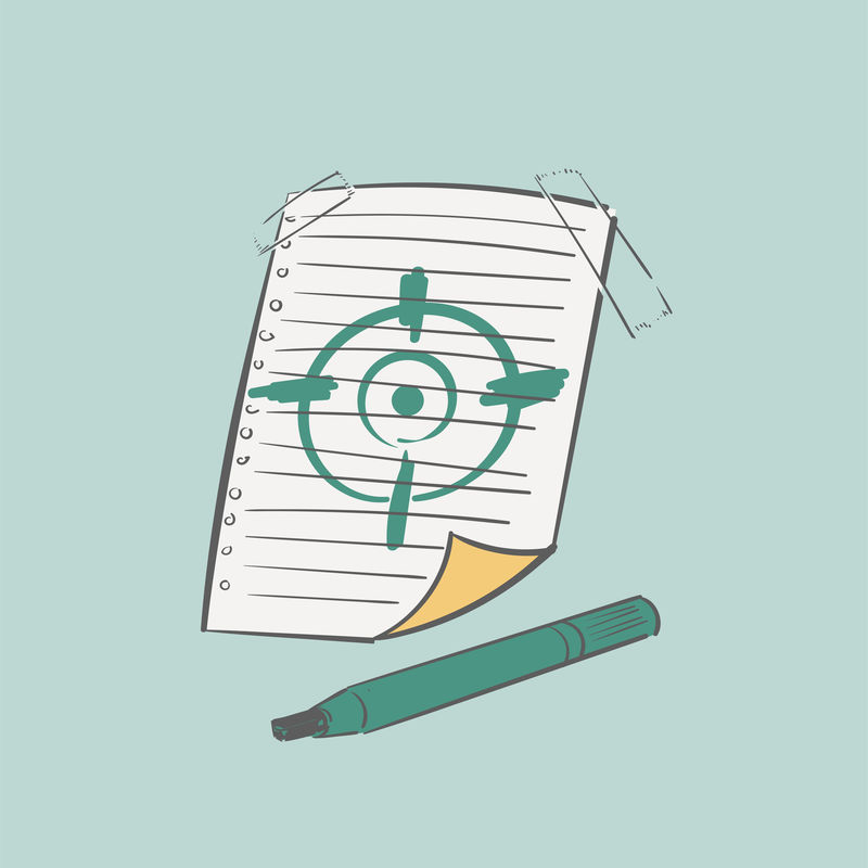 目标和目标概念的手绘说明