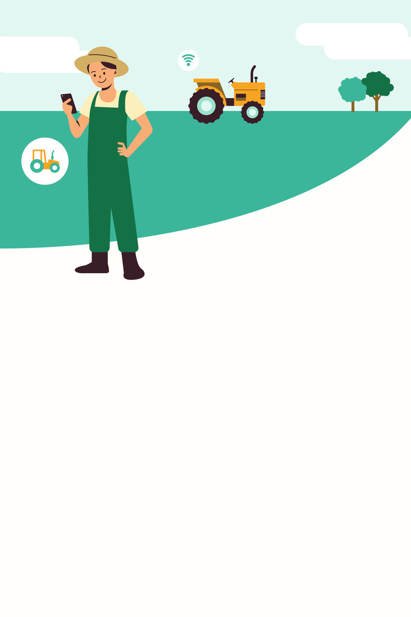 农民使用智能拖拉机技术