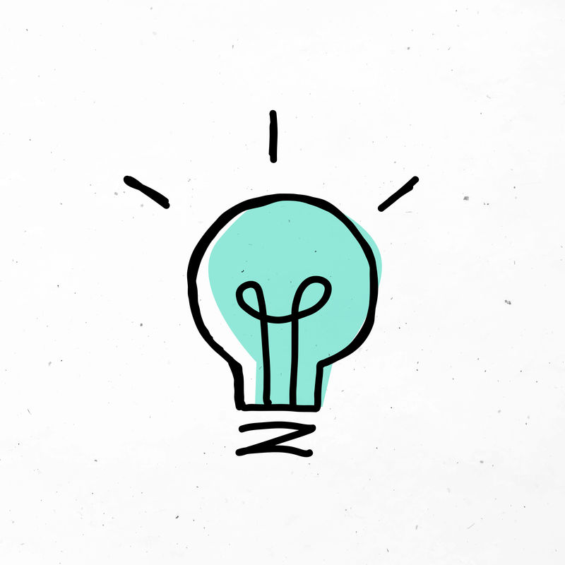 绿色手绘灯泡矢量符号