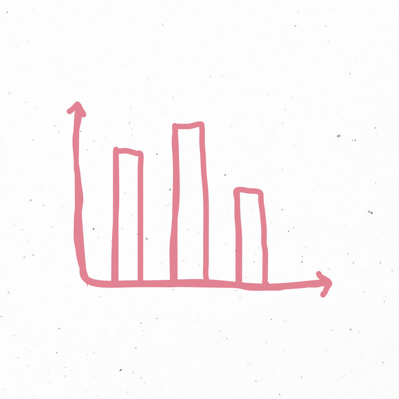 手绘psd条形图图标粉红色