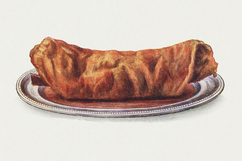 复古烤羊肉鞍盘设计元素