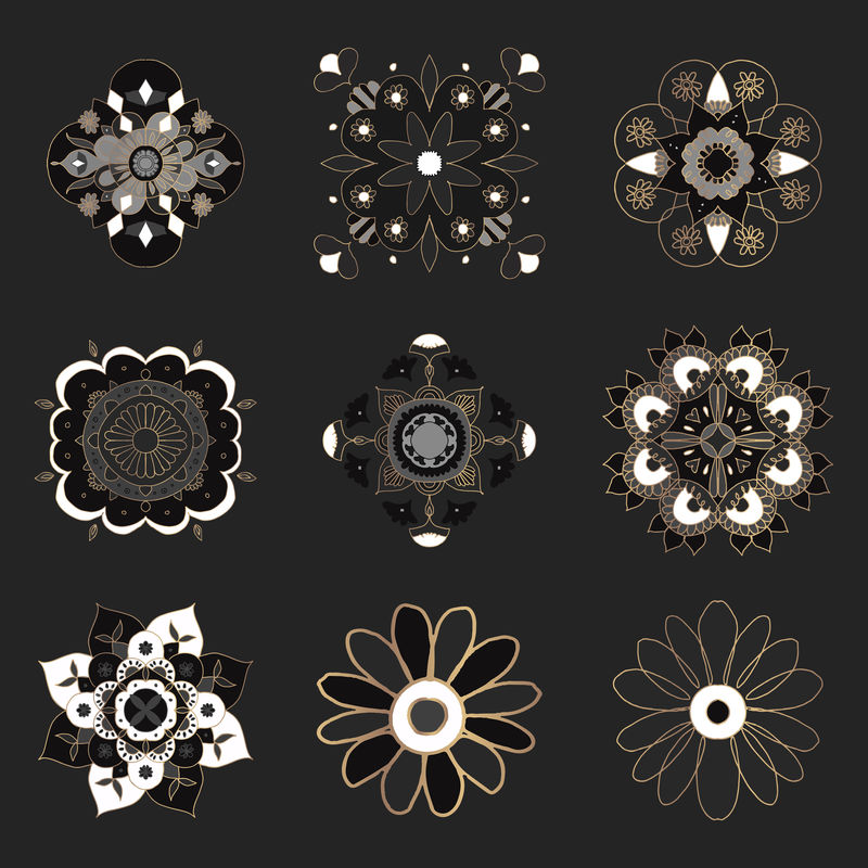 曼荼罗印度元素装饰插图套装