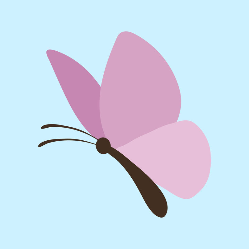 粉色蝴蝶贴纸设计元素psd