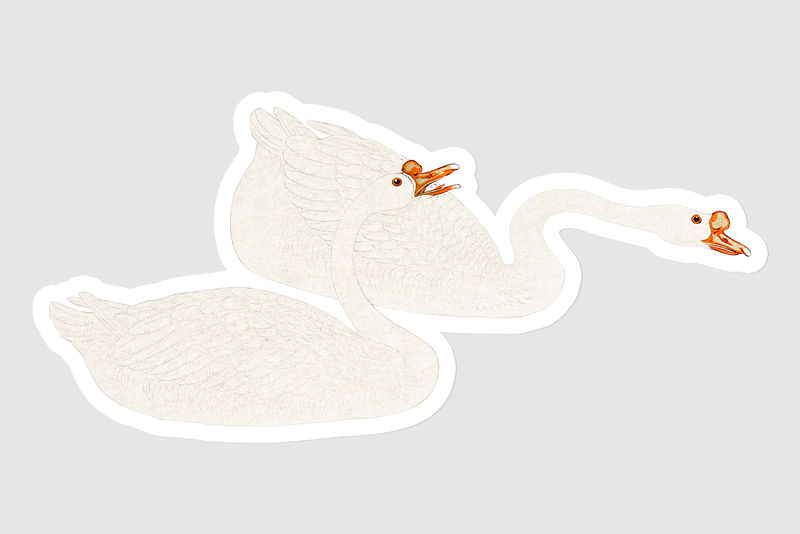 白鹅贴纸覆面设计元素
