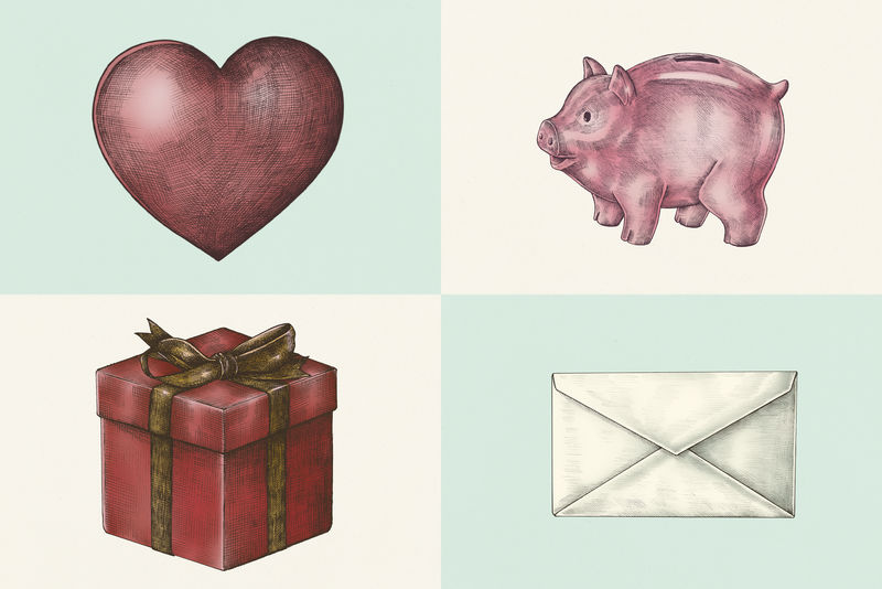 生日礼物psd社交贴纸套装