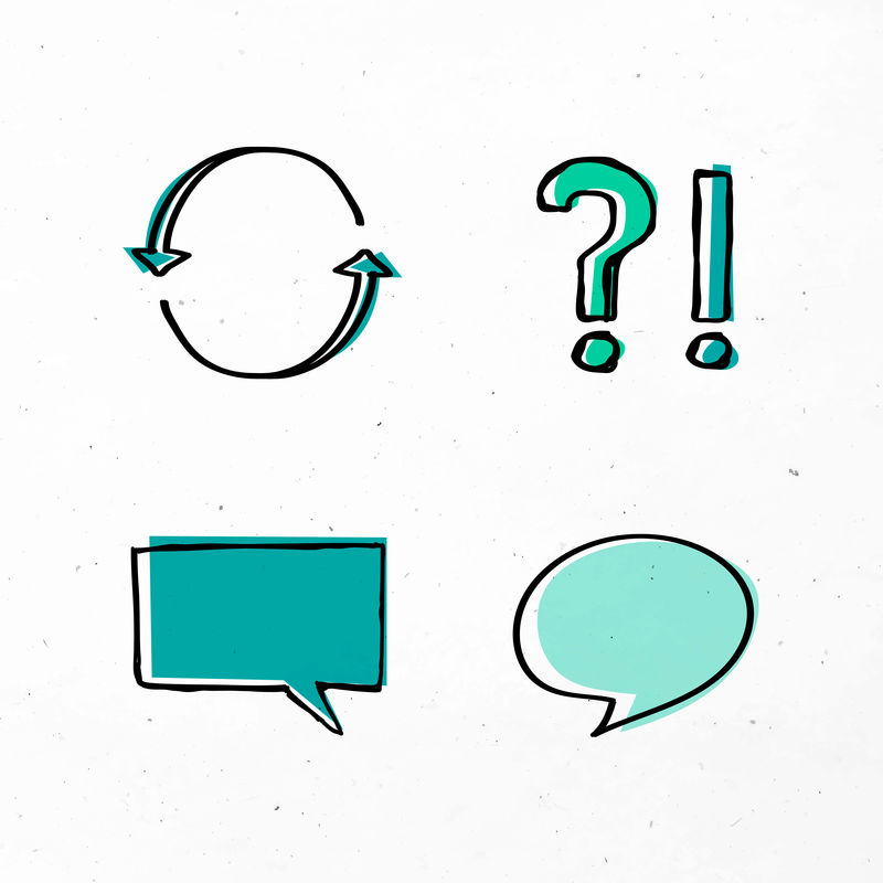 商务演讲泡泡矢量绿色集合