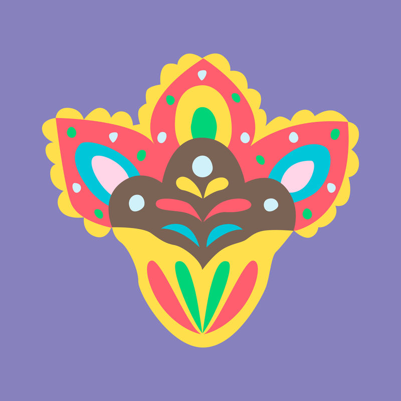 花佩斯利图案装饰矢量图