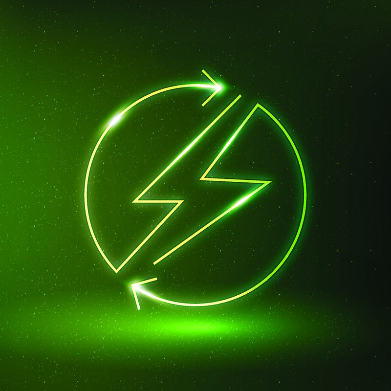 闪电图标矢量可再生能源符号