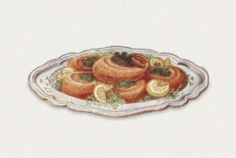 复古鳕鱼大菱鲆设计元素