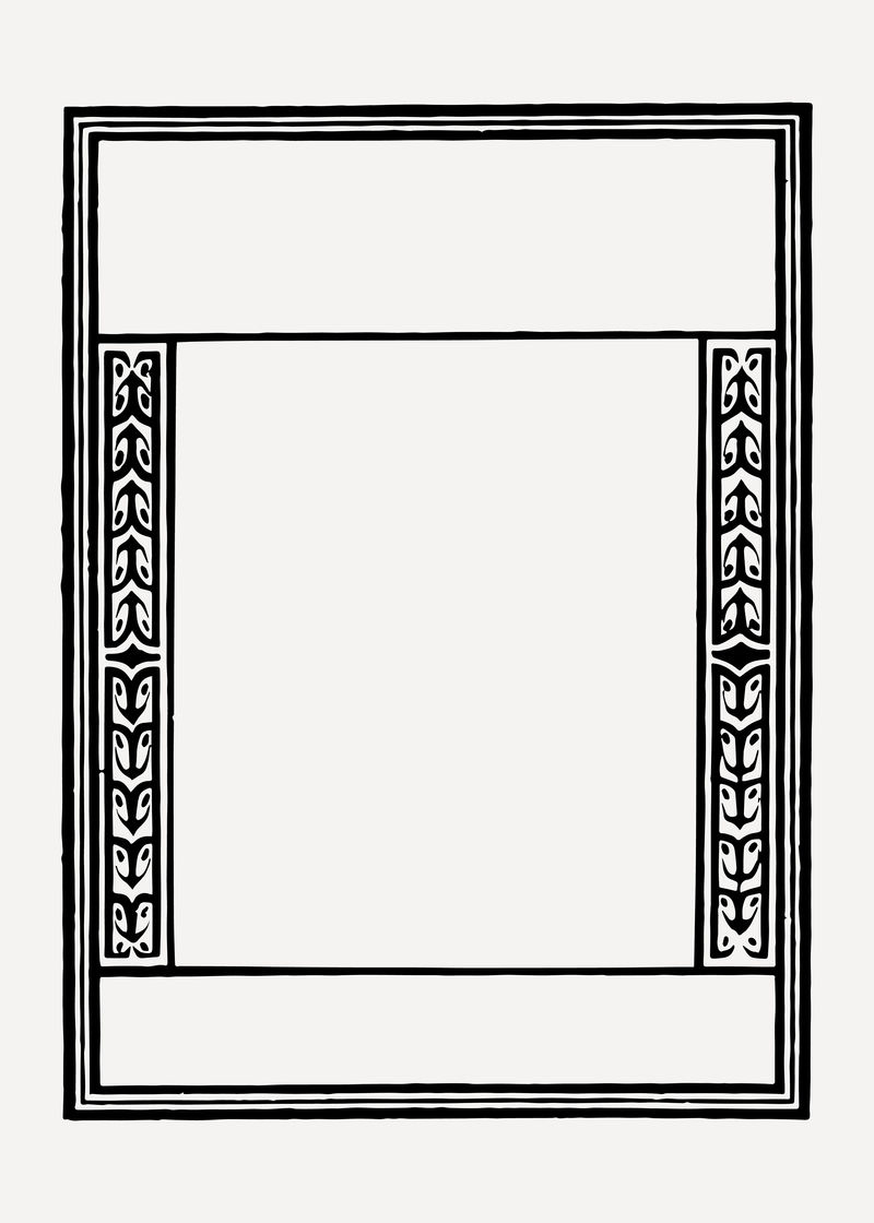 框架向量与复古黑边框从约翰乔治范卡斯佩尔的艺术作品混合