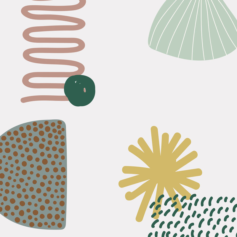 绿色的抽象孟菲斯花背景矢量