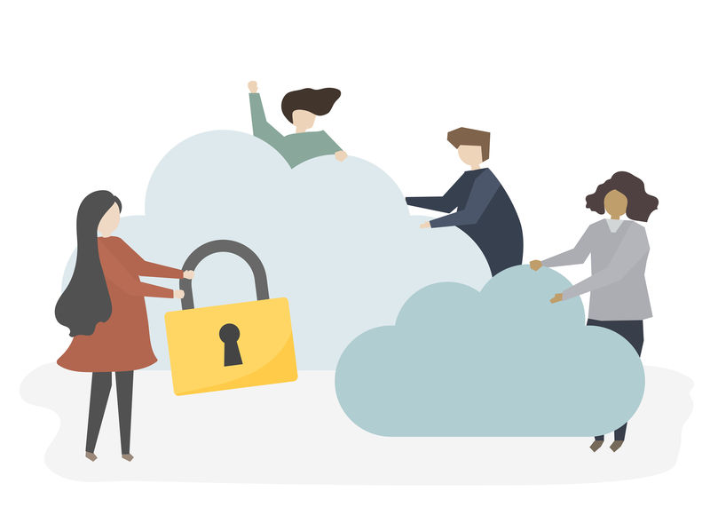 具有网络安全的人的说明