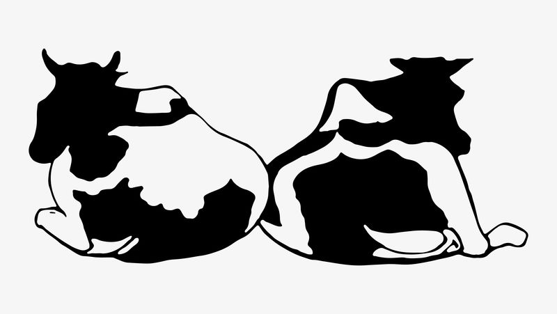 复古奶牛动物艺术印刷载体由Samuel Jessuron de Mesquita的艺术作品混合而成