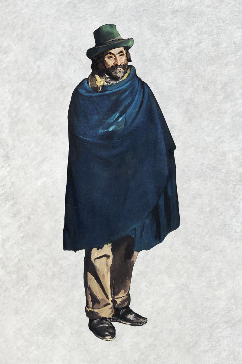 复古老人插画psd由埃杜阿德·马内的艺术品混合而成