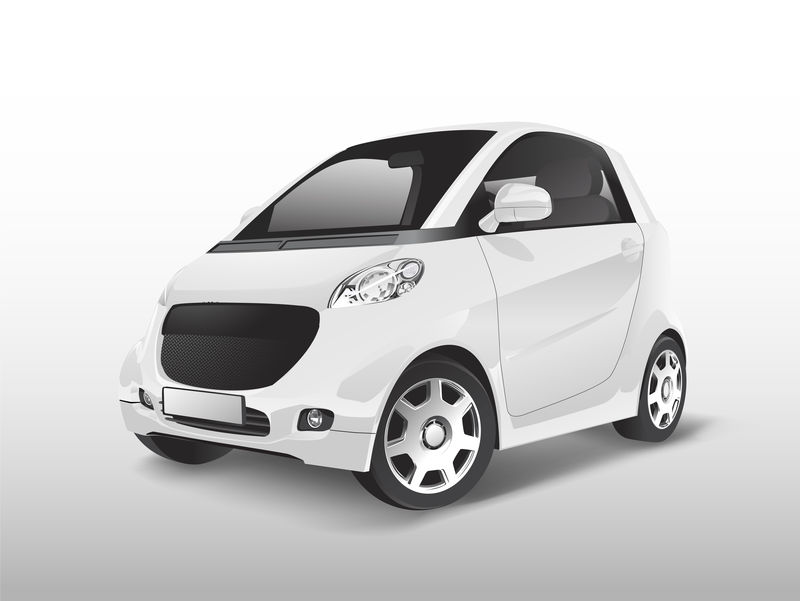 白色紧凑型混合动力汽车