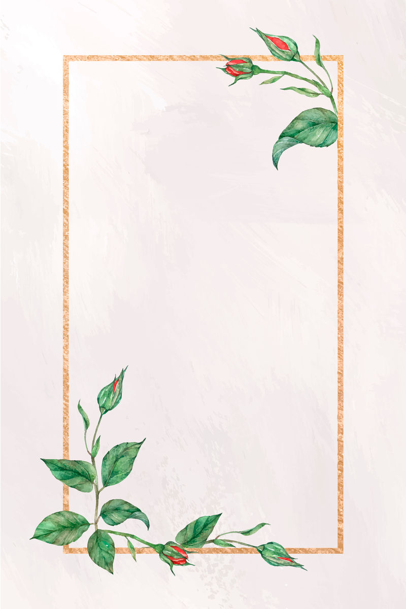 红玫瑰矢量金框