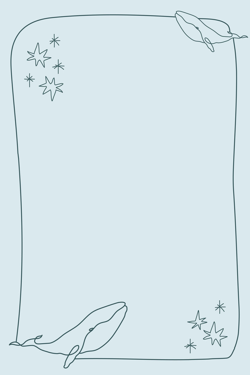 可爱蓝鲸框架海洋背景设计向量