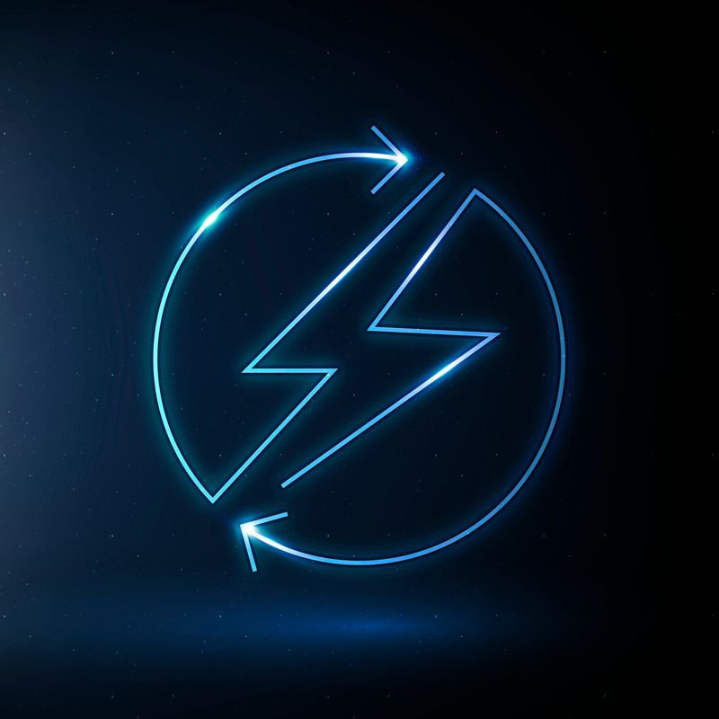 闪电图标矢量可再生能源符号