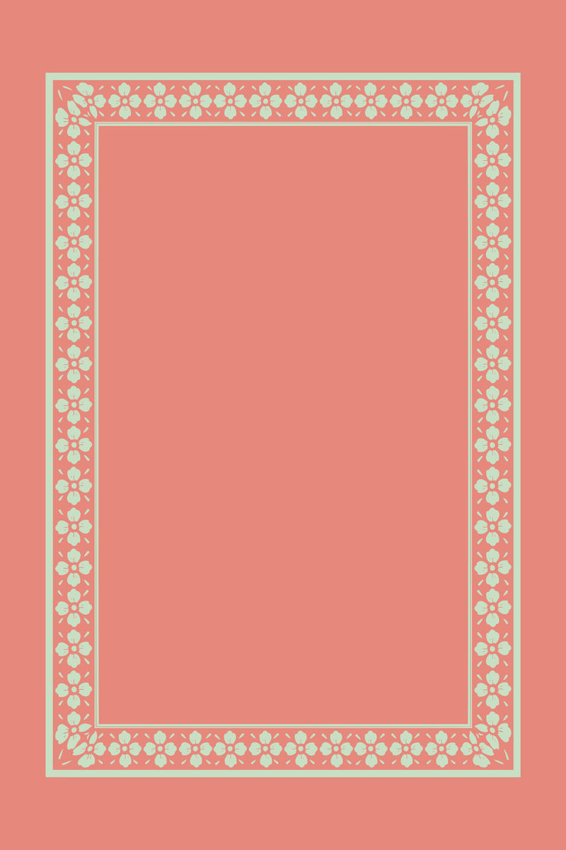 中国框架向量传统樱花图案绿色方形