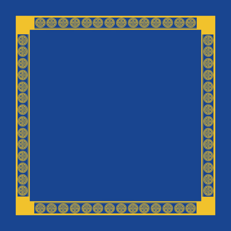 中国框架Lu符号矢量图案中国新年主题中的黄色方形