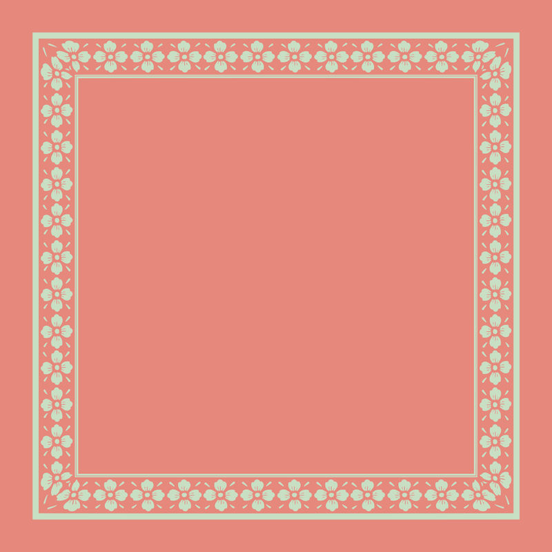 中国框架向量传统樱花图案绿色方形