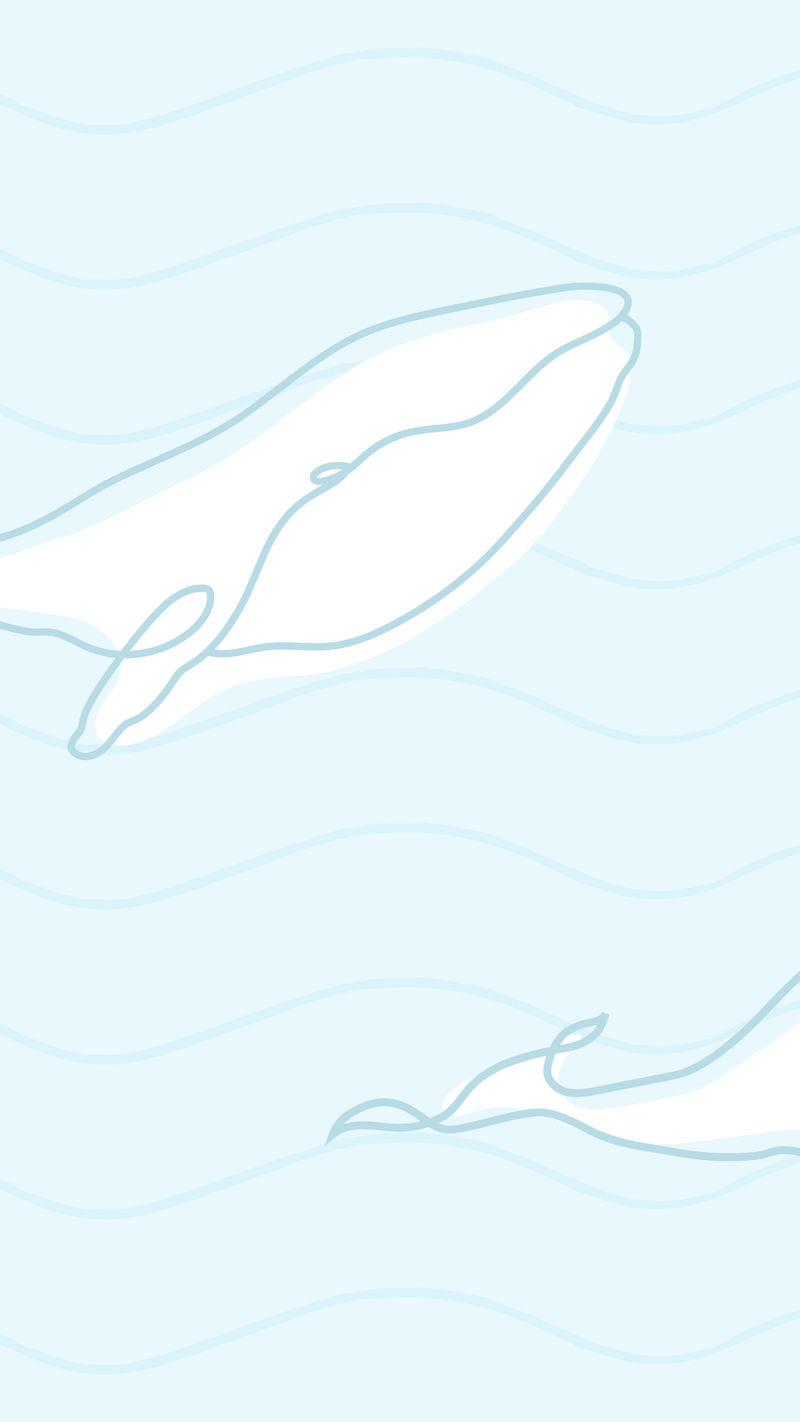 鲸鱼移动壁纸蓝色背景线条艺术动物载体