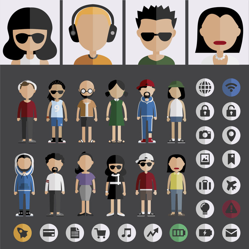 不同人群的插图