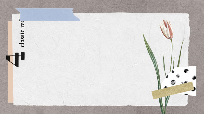 复古植物拼贴背景插图