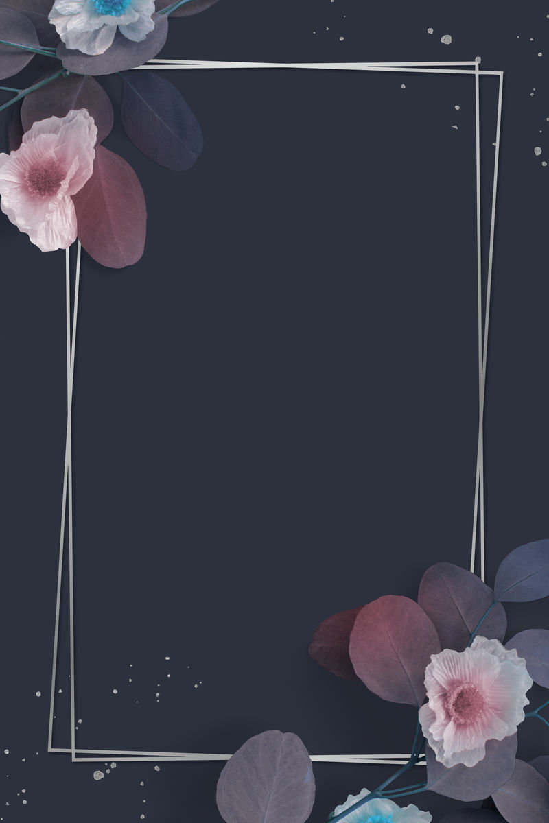 空白矩形花框设计