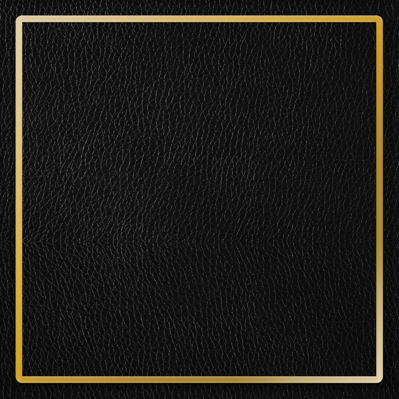 黑色皮革背景向量上的金色框架
