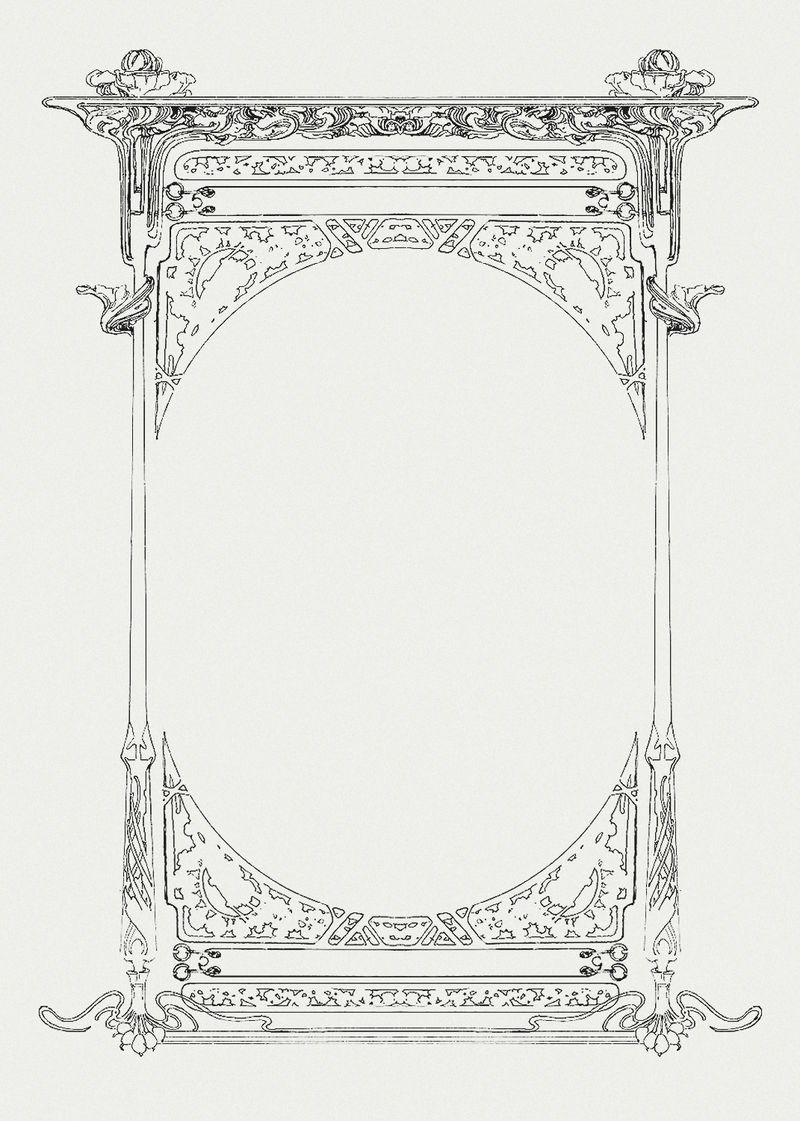 新艺术画框由阿尔方斯·玛丽亚·穆查的艺术作品混合而成