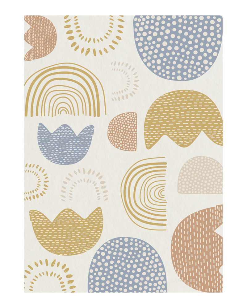 粉彩自然图案涂鸦背景插图