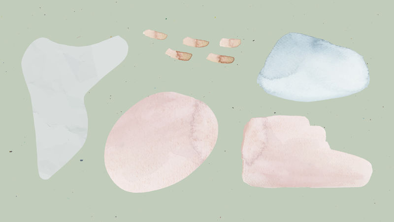 手绘中性水彩元素集插图