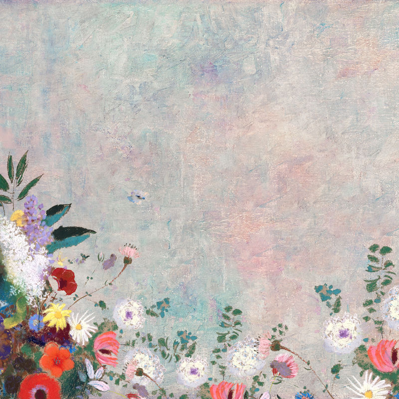 彩色花墙纹理背景