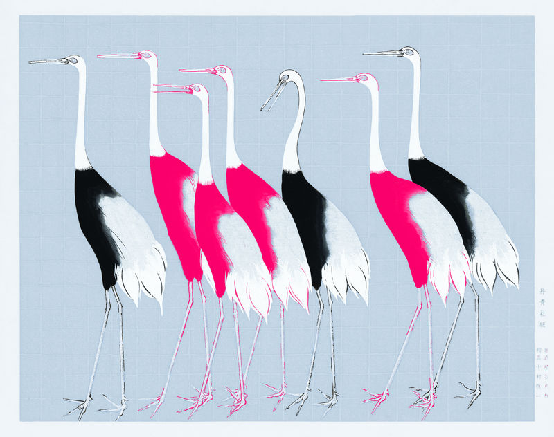 日本红冠鹤复古插图原作混音