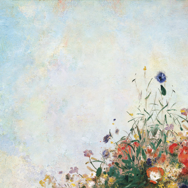 蓝色花墙纹理背景