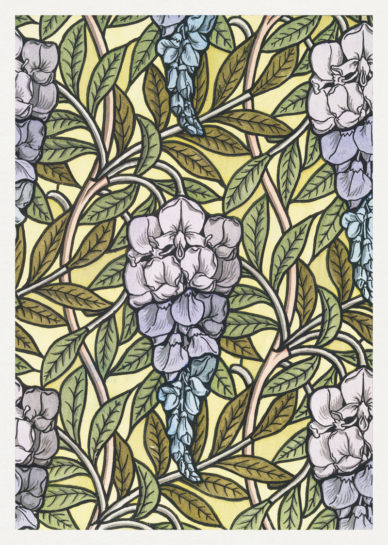 新艺术紫藤花图案设计资源