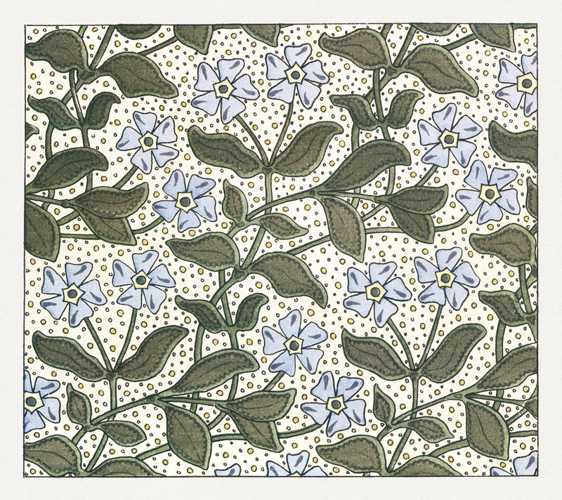 新艺术派长春花图案设计资源