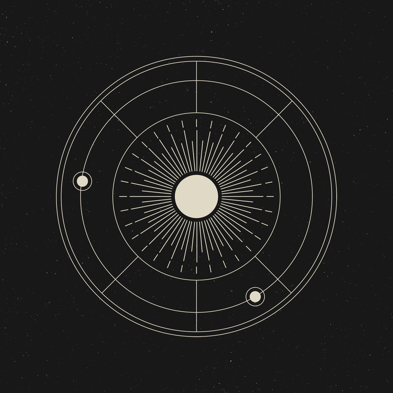 天体艺术元素米色审美太阳银河插图