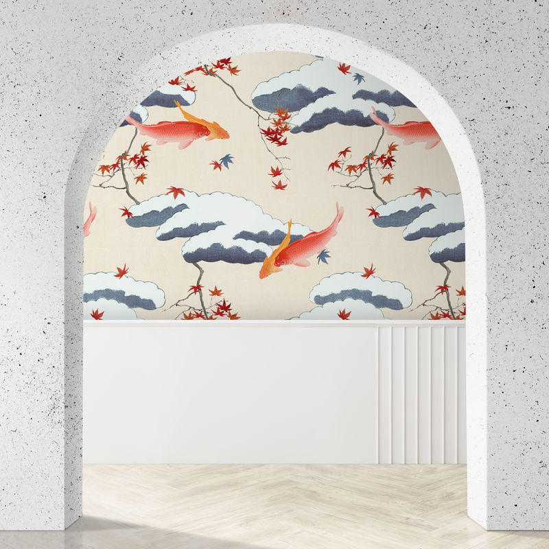日本图案设计中的窗帘渡边胜泰艺术作品的混音