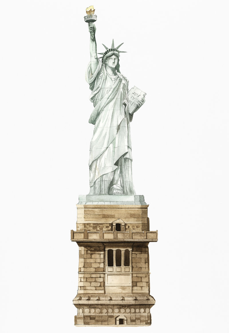 水彩画的女神像