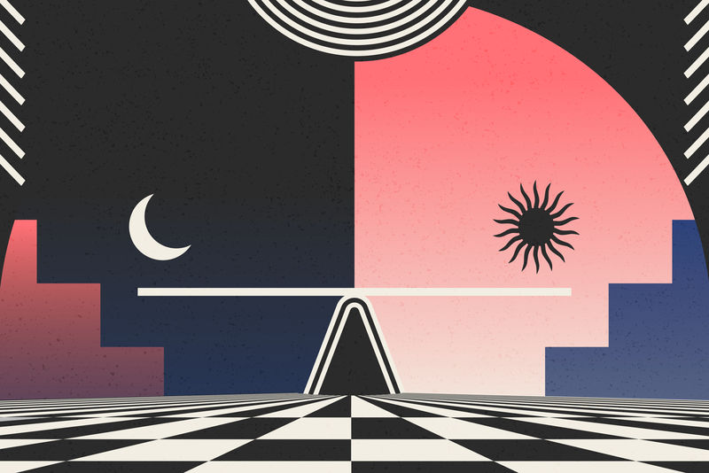 抽象景观背景夜景和景观;日间psd