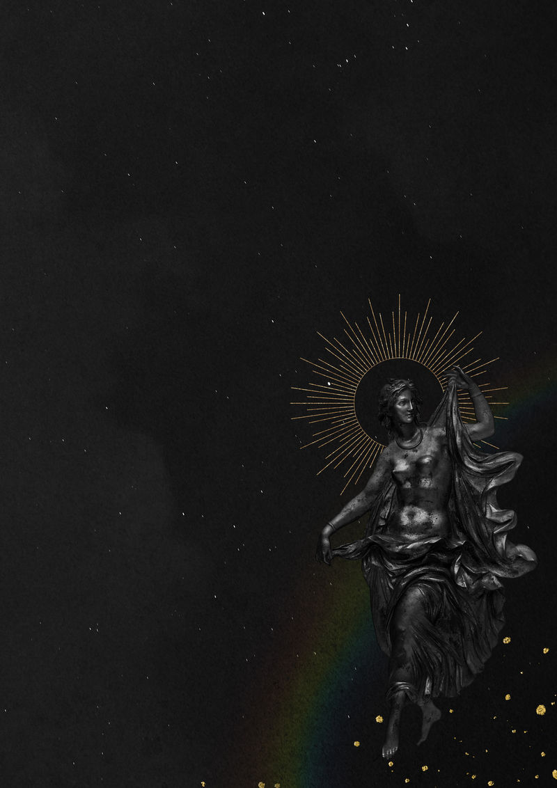 黑色舞女雕塑背景