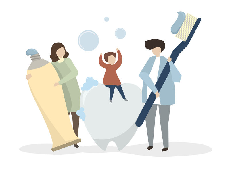 带牙科套件的家庭示意图